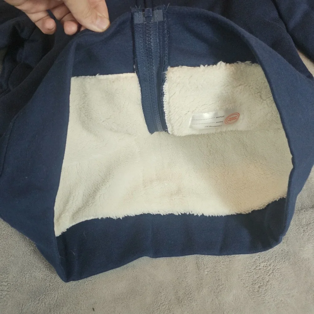 Wonder Nation Boys Sherpa‎ Lined Hoodie Jacket Navy Size XL